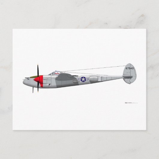 Lockheed P-38J Lightning Postkarte (Vorderseite)