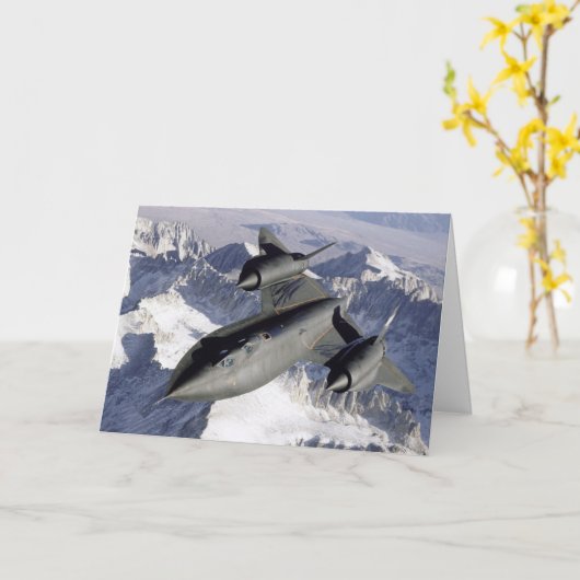 Lockheed SR-71B Blackbird Grußkarte Karte (Gelbe Blume)