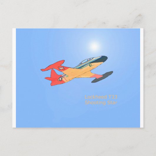 Lockheed T33 Shooting Star Postkarte (Vorderseite)
