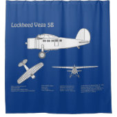 Lockheed Vega 5B - Flugzeugpläne ABD Duschvorhang (Vorderseite)