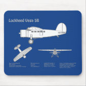 Lockheed Vega 5B - Flugzeugpläne ABD Mousepad (Vorne)