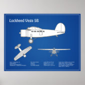 Lockheed Vega 5B - Flugzeugpläne ABD Poster (Vorne)