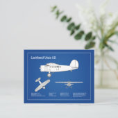Lockheed Vega 5B - Flugzeugpläne ABD Postkarte (Stehend Vorderseite)