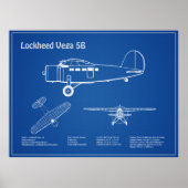Lockheed Vega 5B - Flugzeugpläne AD Poster (Vorne)