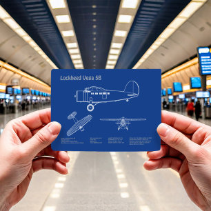 Lockheed Vega 5B - Flugzeugpläne AD Postkarte