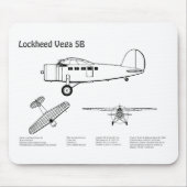Lockheed Vega 5B - Flugzeugpläne BD Mousepad (Vorne)