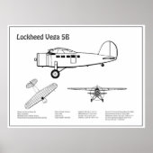 Lockheed Vega 5B - Flugzeugpläne BD Poster (Vorne)