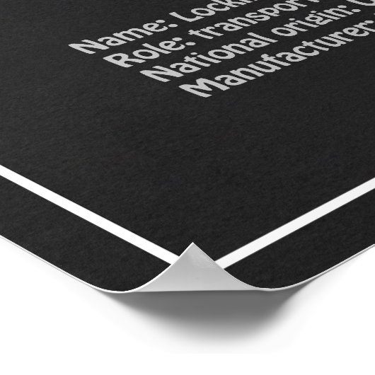 Lockheed Vega 5B - Flugzeugpläne PD Poster (Ecke)