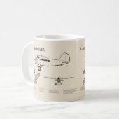 Lockheed Vega 5B - Flugzeugpläne SD Kaffeetasse (Vorderseite Links)