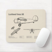 Lockheed Vega 5B - Flugzeugpläne SD Mousepad (Mit Mouse)