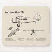 Lockheed Vega 5B - Flugzeugpläne SD Mousepad (Vorne)