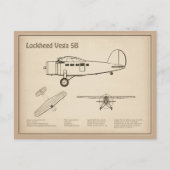Lockheed Vega 5B - Flugzeugpläne SD Postkarte (Vorderseite)