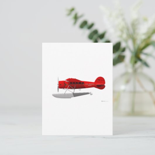 Lockheed Vega Float Flugzeug Postkarte (Stehend Vorderseite)