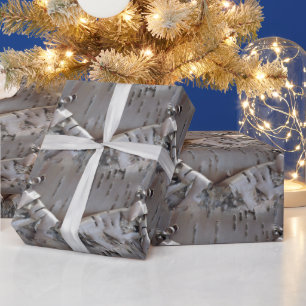 Lockige Birkenrinde Rustikal Geschenkpapier