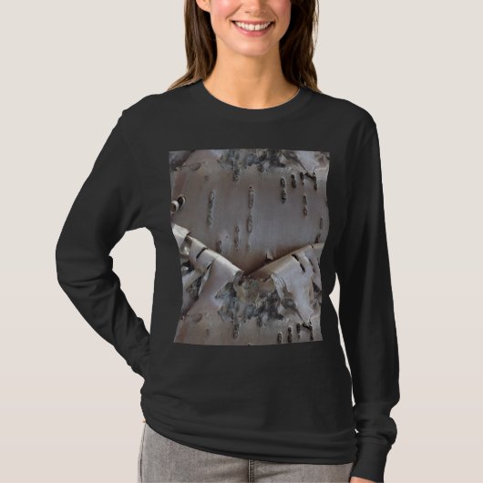Lockige Birkenrinden Baum Rustikal T-Shirt (Vorderseite)