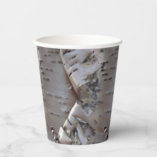 Lockige Birkenrinden-Rustikale Papier-Tasse Pappbecher (Vorderseite)