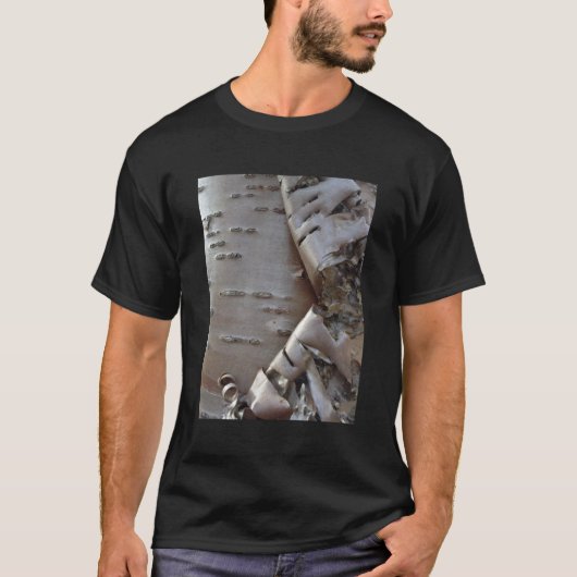 Lockige Birkenrindenbaum Rustikal T-Shirt (Vorderseite)