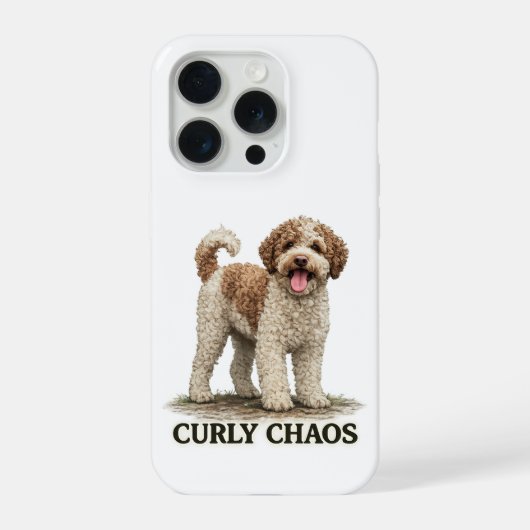 Lockiger Chaos Lagotto Romagnolo iPhone Hülle (Rückseite)
