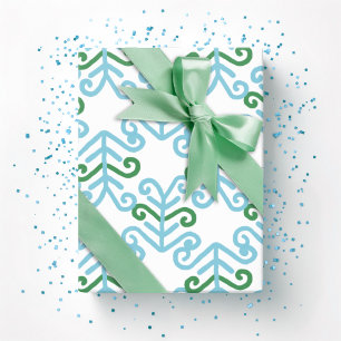 Lockiges Blatt in Grün und Aqua Geschenkpapier
