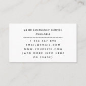 Lockout-Schlüsseldienst für Funklogos mit orangem Visitenkarte (Rückseite)