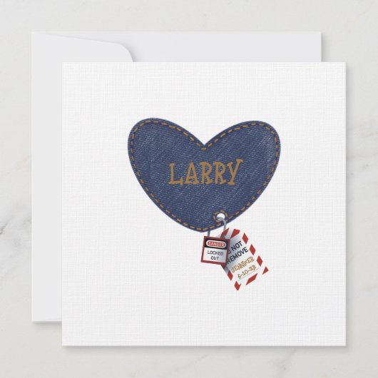 Lockout Tagout Heart Einladung (Vorderseite)