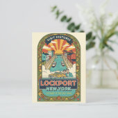 Lockport NY Retro-Reiseposter Postkarte (Stehend Vorderseite)