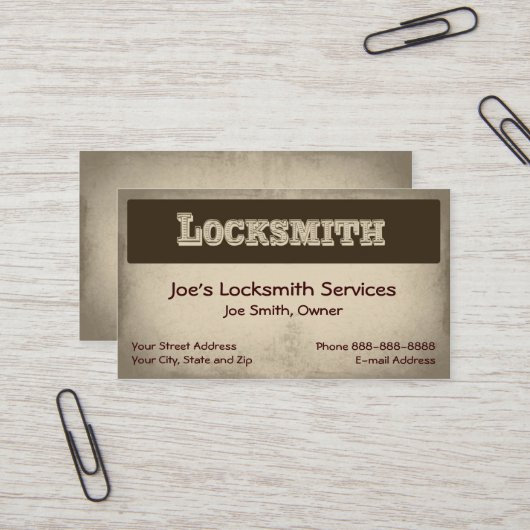 Locksmith Business Card Visitenkarte (Vorderseite/Rückseite Beispiel)