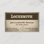 Locksmith Business Card Visitenkarte (Vorderseite)