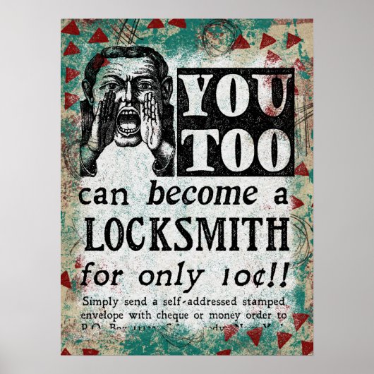 Locksmith - Funny Vintage Retro Poster (Vorne)