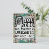 Locksmith - Funny Vintage Retro Postkarte (Stehend Vorderseite)