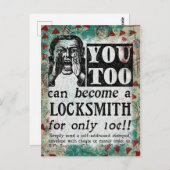 Locksmith - Funny Vintage Retro Postkarte (Vorne/Hinten)