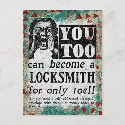 Locksmith - Funny Vintage Retro Postkarte (Vorderseite)