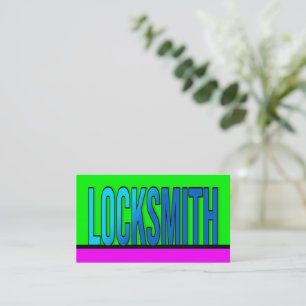 Locksmith Hot Green Hot Pink Business Card Visitenkarte
