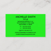 Locksmith Hot Green Hot Pink Business Card Visitenkarte (Rückseite)