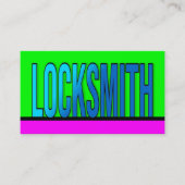 Locksmith Hot Green Hot Pink Business Card Visitenkarte (Vorderseite)