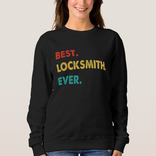 Locksmith Profession Retro Beste Schlosserin je Sweatshirt (Vorderseite)