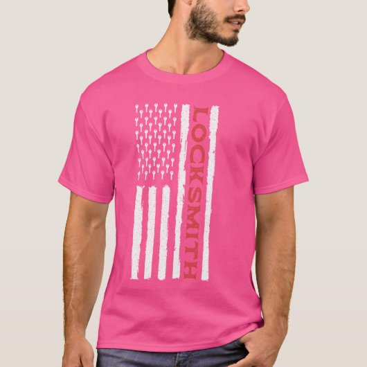 Locksmith USA Flag Locksmithing Lock Picking T-Shirt (Vorderseite)