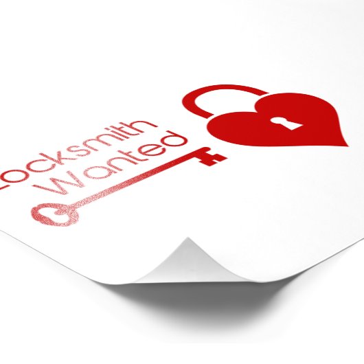 Locksmith Wollte Valentine's Day Heart Lock Fotodruck (Ecke)