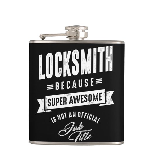 Locksmith Work Job Title Gift Flachmann (Vorderseite)