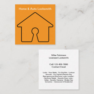 Locksmith Zuhause Services Business Cards Quadratische Visitenkarte