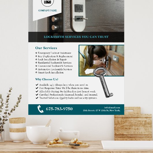 Locksmiths Services Custom Poster (Küche)