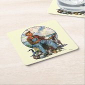 Lockvögel Rechteckiger Pappuntersetzer (angewinkelt)