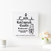 Lockwood Castle Restaurant, Chicago, IL Quadratische Wanduhr (Zuhause)