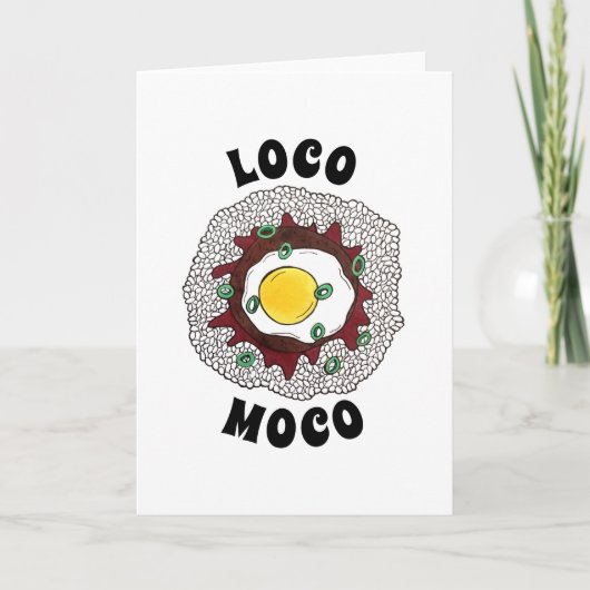 Loco Moco Hawaiian Cuisine Food Rice Hamburger Ei Karte (Vorderseite)