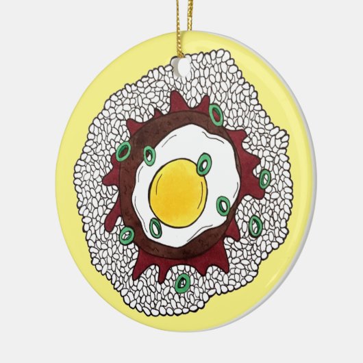 Loco Moco Hawaiian Cuisine Food Rice Hamburger Ei Keramik Ornament (Links)