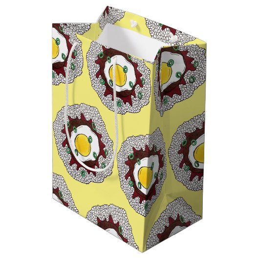 Loco Moco Hawaiian Cuisine Food Rice Hamburger Ei Mittlere Geschenktüte (Rückseite Schrägansicht)