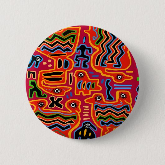 Loco Pajaros con Dos Cabezas Button (Vorderseite)
