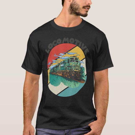 Locomotive Conductor Railroad Train Railway Rails T-Shirt (Vorderseite)