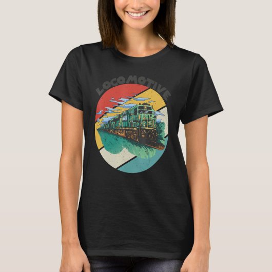 Locomotive Conductor Railroad Train Railway Rails T-Shirt (Vorderseite)