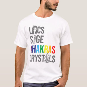 Locs Sage Chakras Crystals Black History Monat dan T-Shirt